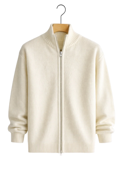 Austin knit zip jacket, ribbed cuff detail