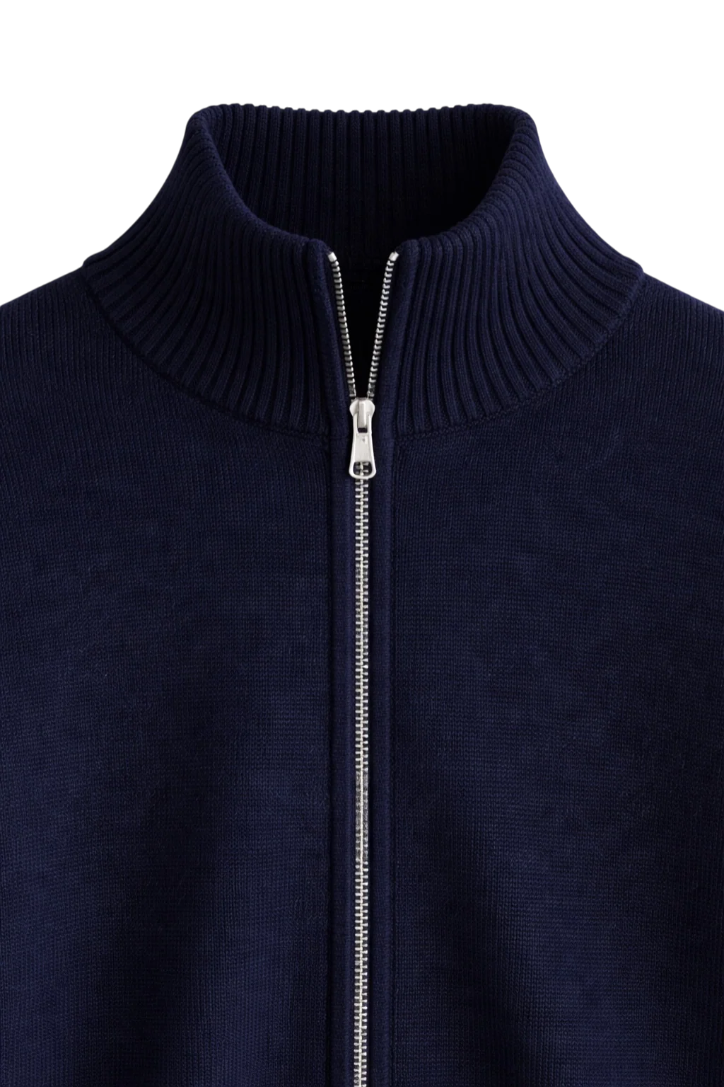 Austin knit zip jacket, zipper detail