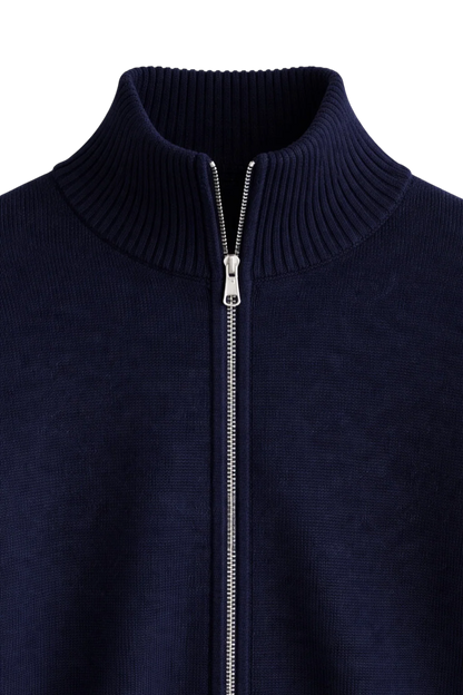 Austin knit zip jacket, zipper detail