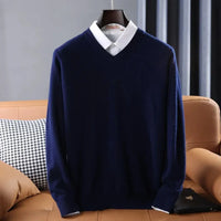 Sage | Unisex V-Neck Cashmere Blend Winter Sweater for Layering
