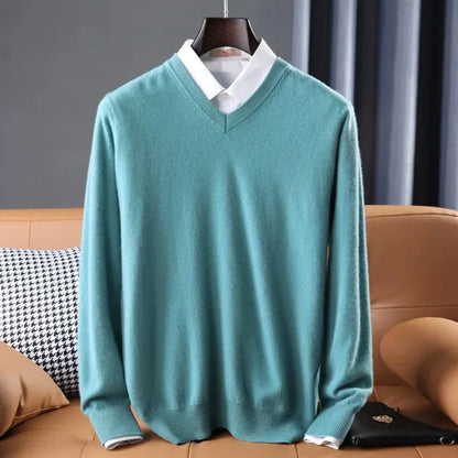 V-neck cashmere blend sweater