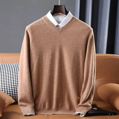 V-neck cashmere blend sweater