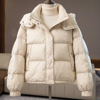 Margaret | Women's Cropped Quilted Puffer with High Stand Collar