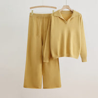 Camila | Women's 2 Piece Set with Long Sleeve Sweater and Wide Leg Pants