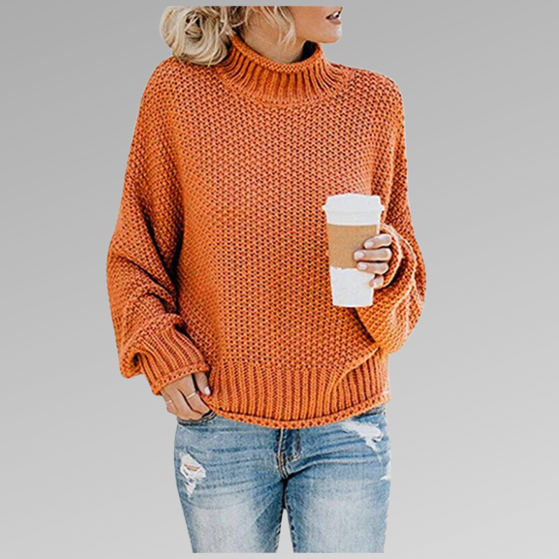 Women's elegant sweater in orange