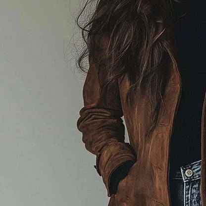 Women's brown vintage style long coat