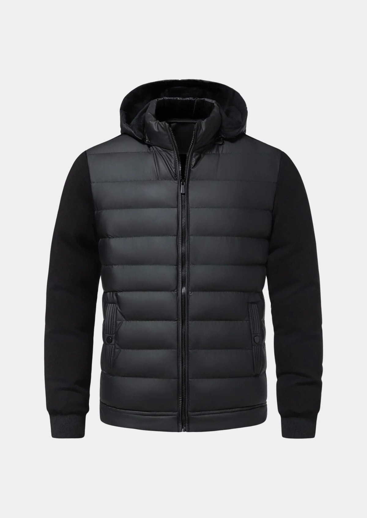 Barrett hybrid down jacket, front view
