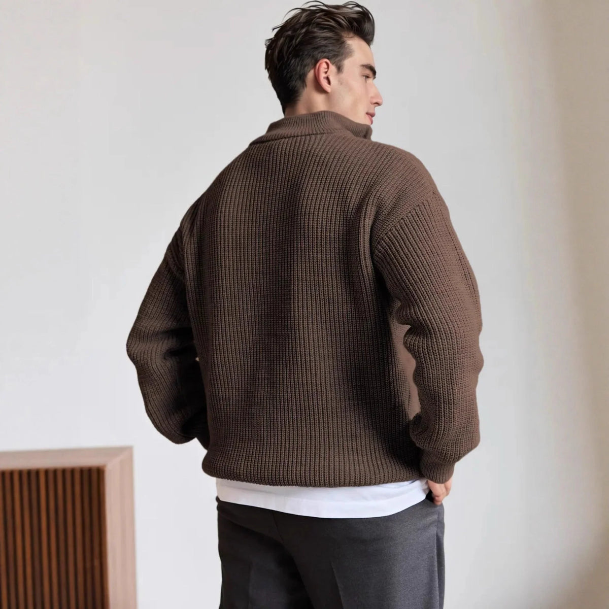 Men's Heavyweight Knit Quarter-Zip Sweater, photo 2