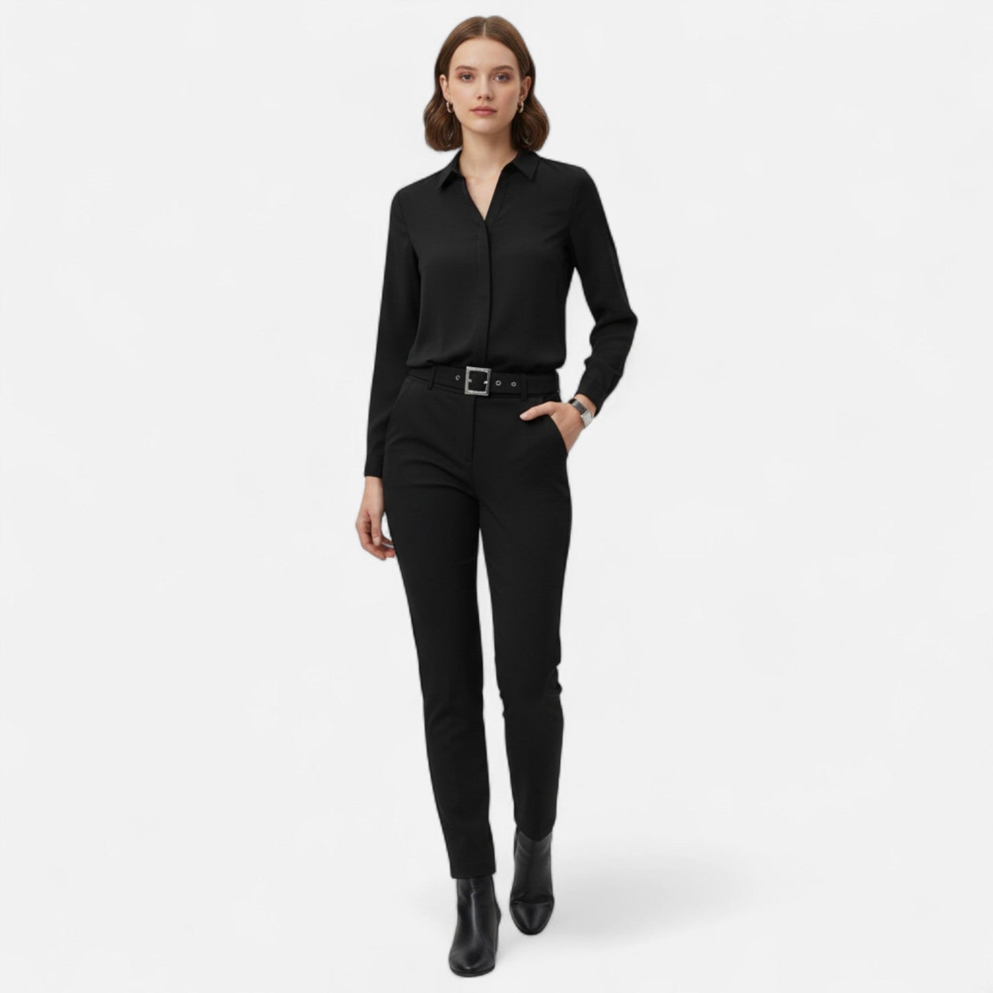 Valmonti | Women’s Blouse – V-Neck Button-Up Elegance 1