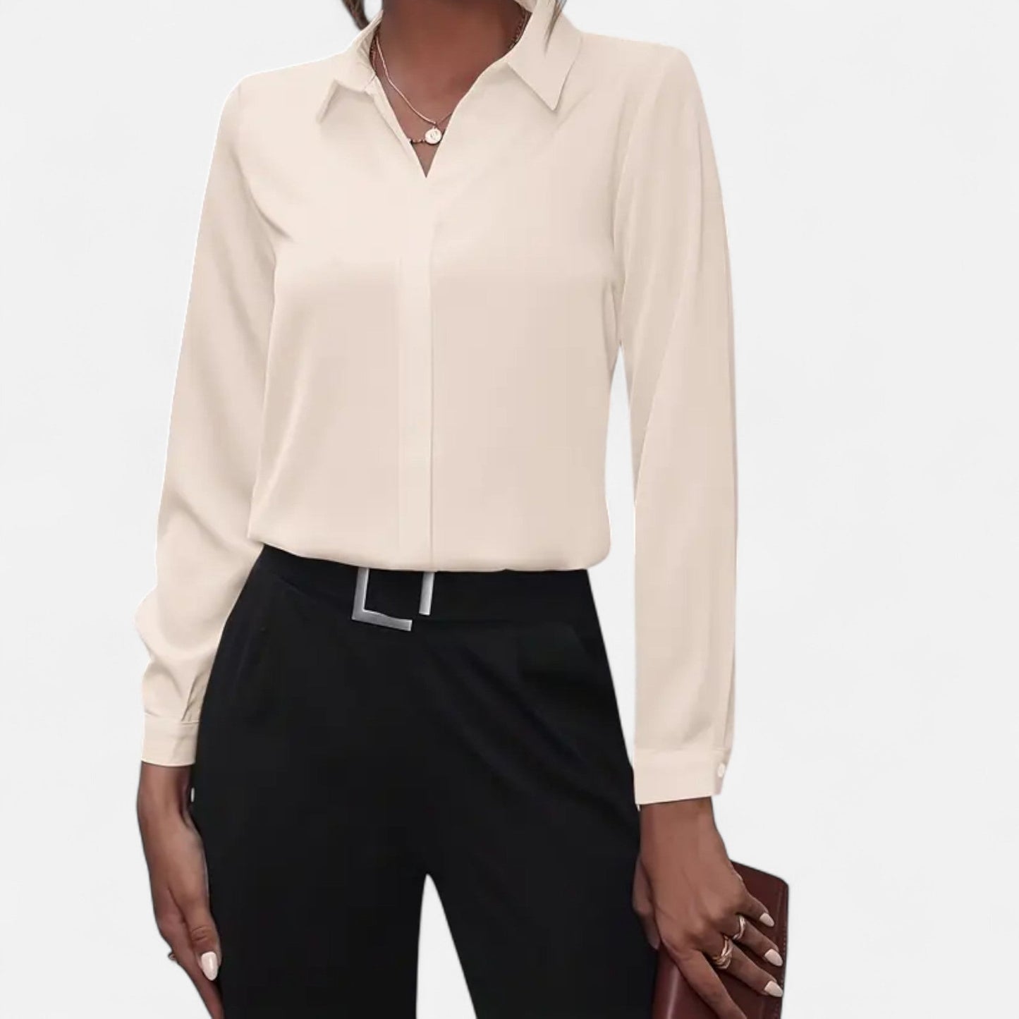 Valmonti | Women’s Blouse – V-Neck Button-Up Elegance 4