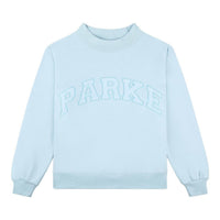 James | Oversized Mock Neck Varsity Sweatshirt with Ribbed Trim