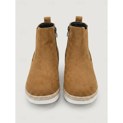 Cozy Wedge Ankle Boots with Braided Trim – view 2