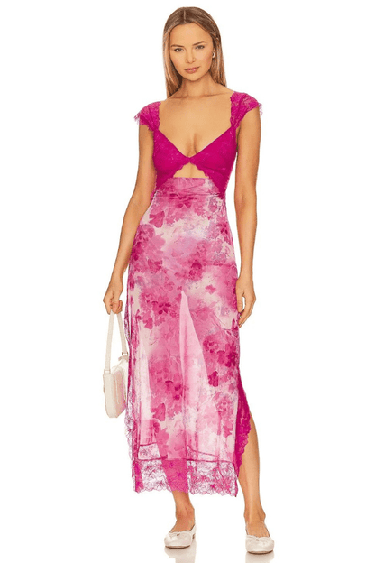 Vera | Floral Dress Sheath Lace Side Slit Elegant 10