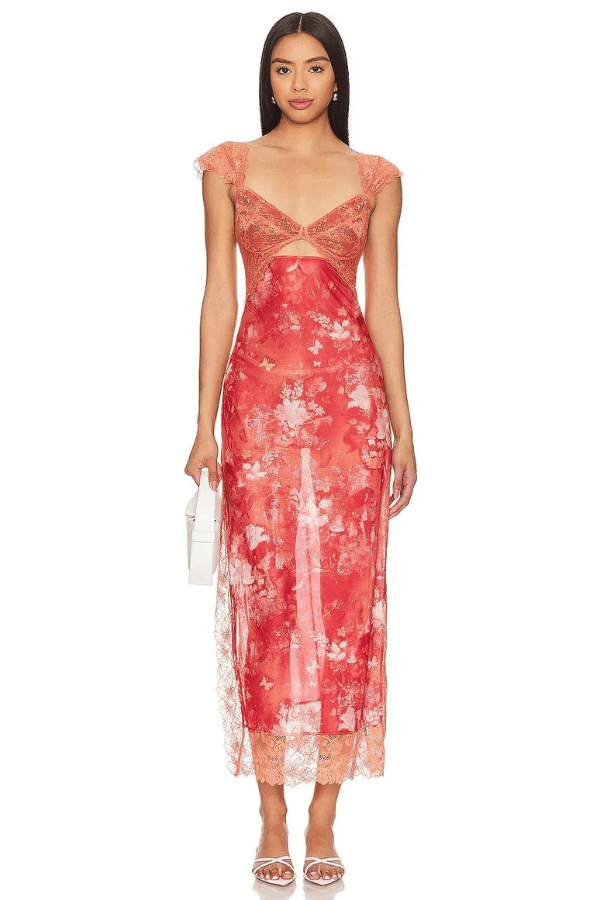 Vera | Floral Dress Sheath Lace Side Slit Elegant 12