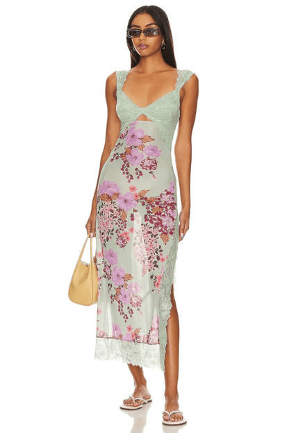 Vera | Floral Dress Sheath Lace Side Slit Elegant 14