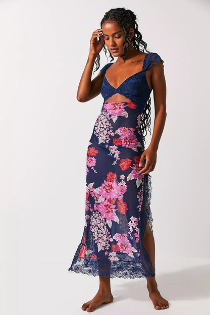 Vera | Floral Dress Sheath Lace Side Slit Elegant 17