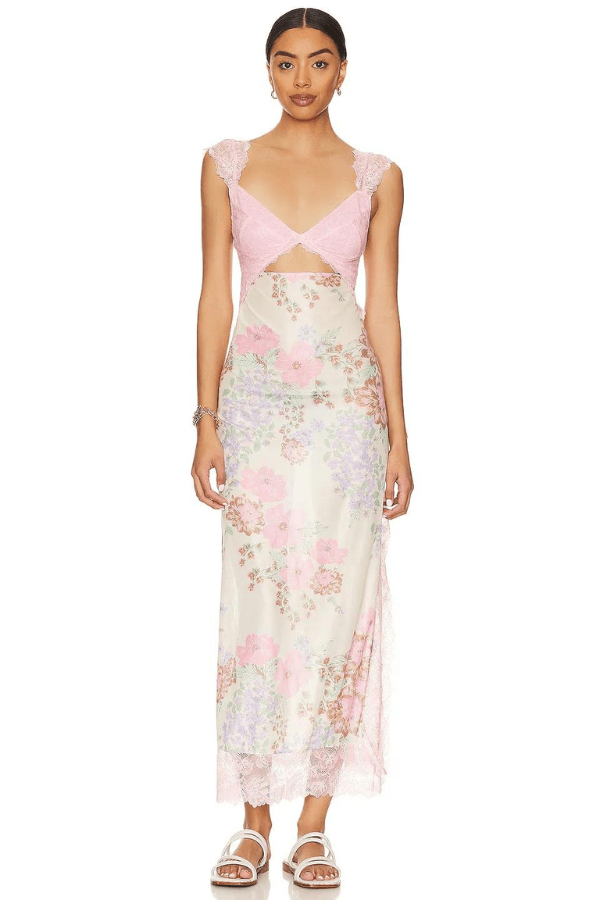Vera | Floral Dress Sheath Lace Side Slit Elegant 8