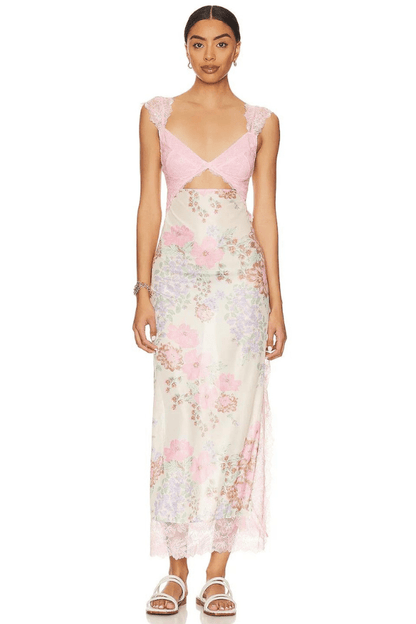 Vera | Floral Dress Sheath Lace Side Slit Elegant 8