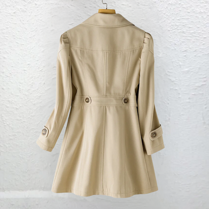 Vintage-Collar Tailored Winter Coat with Side Pockets