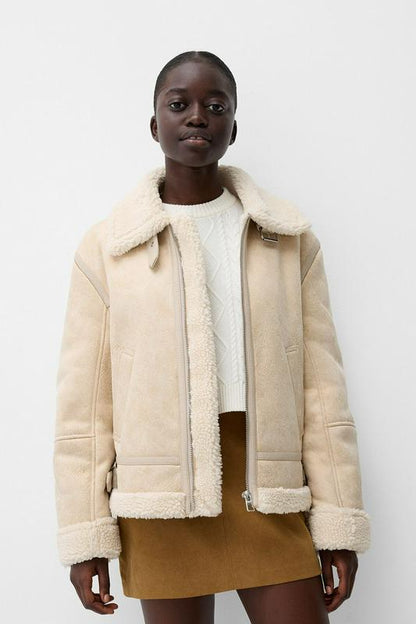 Classic Suede Shearling Jacket for Winter