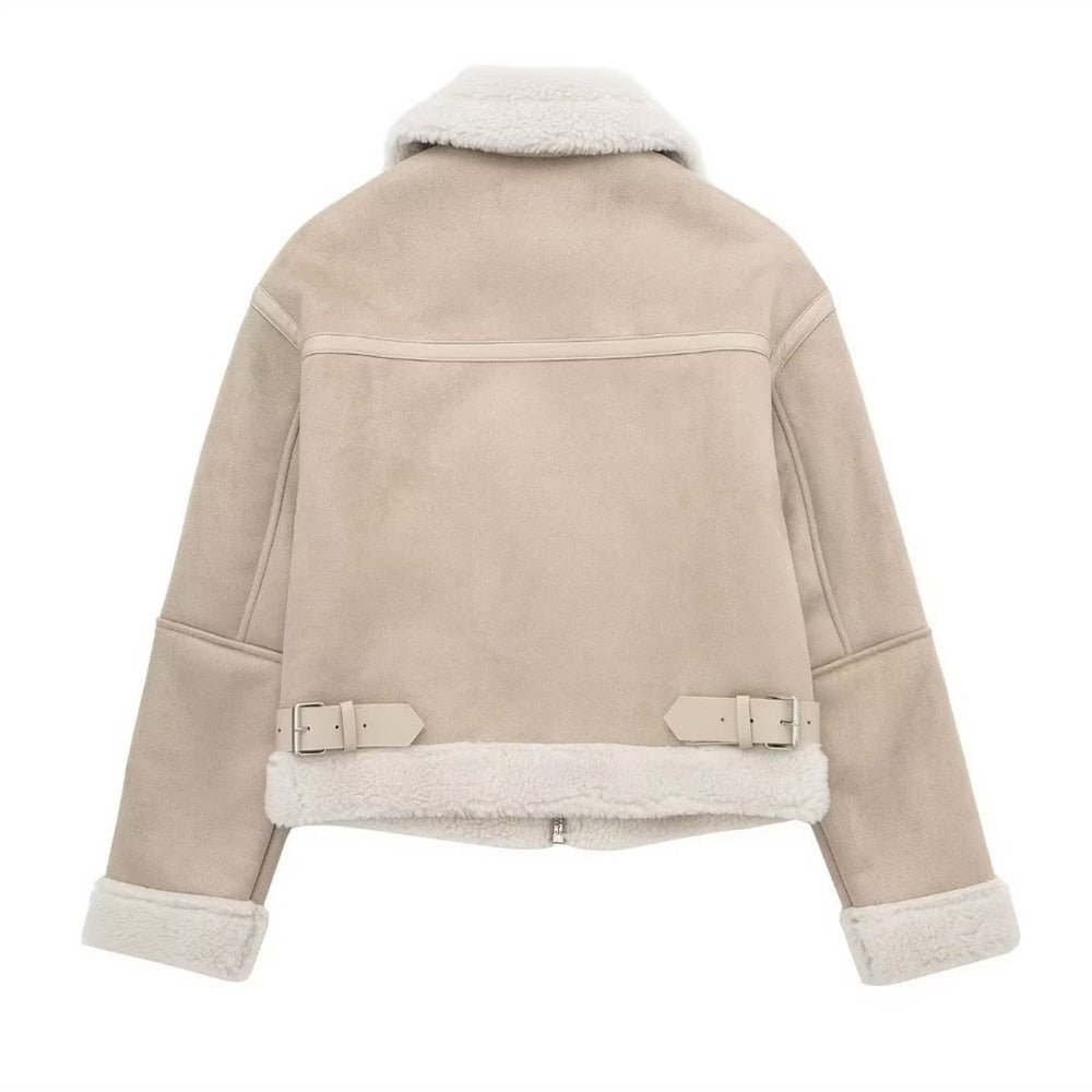 Classic Suede Shearling Jacket for Winter – view 5