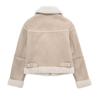 Classic Suede Shearling Jacket for Winter – view 5