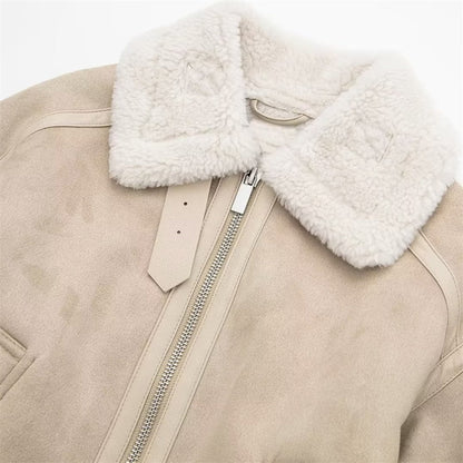 Classic Suede Shearling Jacket for Winter – view 6