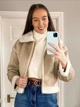 Classic Suede Shearling Jacket for Winter – view 8