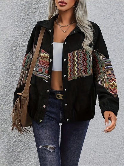 Women's Patchwork Jacket, Statement Fall Outerwear