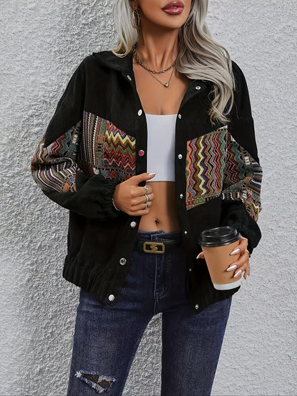 Women's Patchwork Jacket, Statement Fall Outerwear