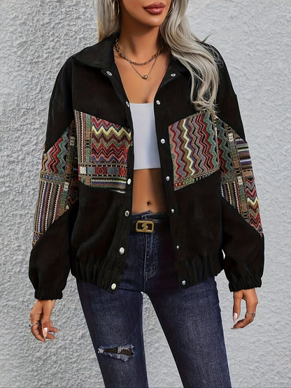 Women's Patchwork Jacket, Statement Fall Outerwear