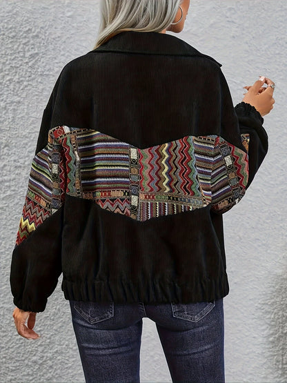 Women's Patchwork Jacket, Statement Fall Outerwear