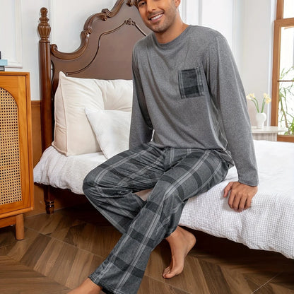 Men's Loungewear Set, Relaxed Two-Piece Winter Outfit