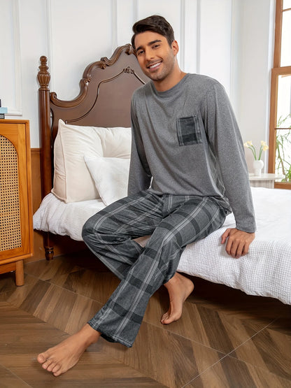 Men's Loungewear Set, Relaxed Two-Piece Winter Outfit