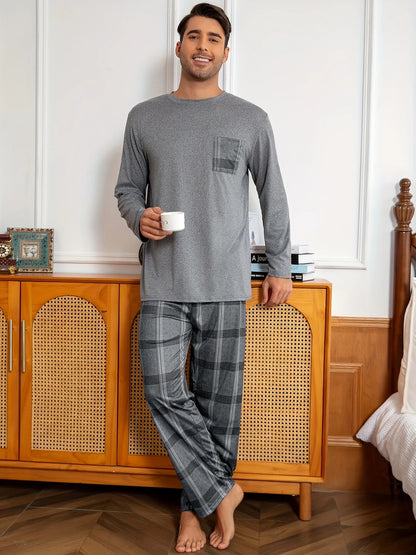 Men's Loungewear Set, Relaxed Two-Piece Winter Outfit