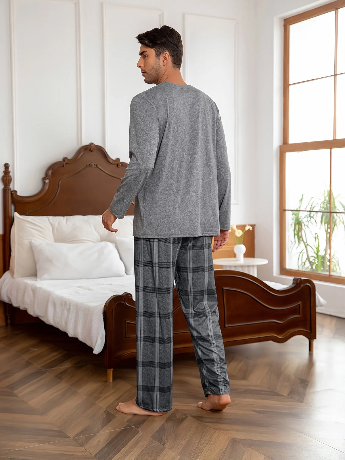 Men's Loungewear Set, Relaxed Two-Piece Winter Outfit