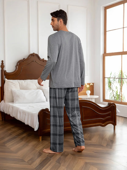 Men's Loungewear Set, Relaxed Two-Piece Winter Outfit