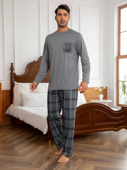 Men's Loungewear Set, Relaxed Two-Piece Winter Outfit