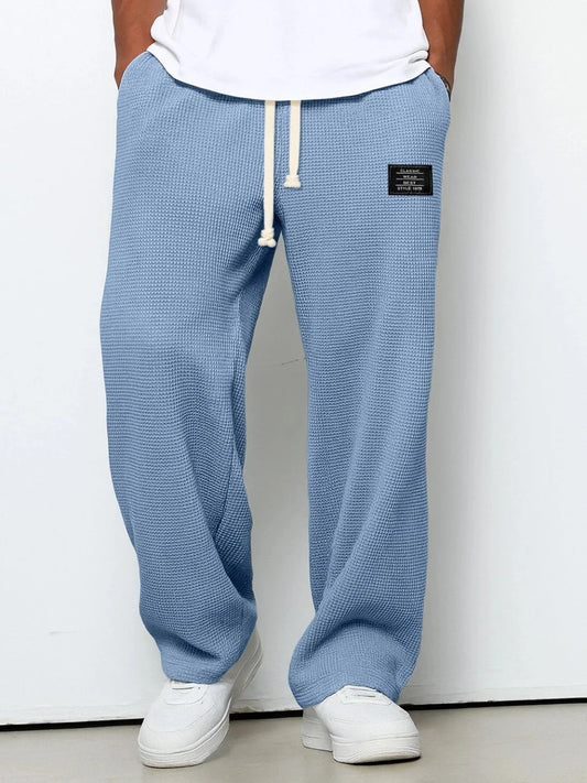 Men's Waffle-Knit Sweatpants, Relaxed Winter Joggers