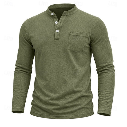 Men's Henley Shirt with Chest Pocket – view 2