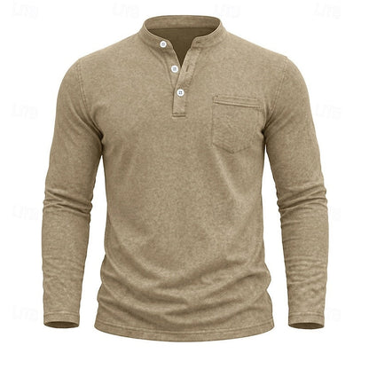 Men's Henley Shirt with Chest Pocket – view 4