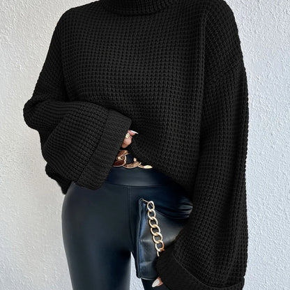 Women's High-Neck Sweater, Cozy Cold-Weather Knit Top
