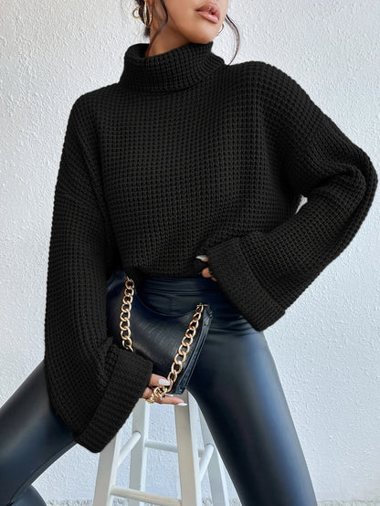 Women's High-Neck Sweater, Cozy Cold-Weather Knit Top