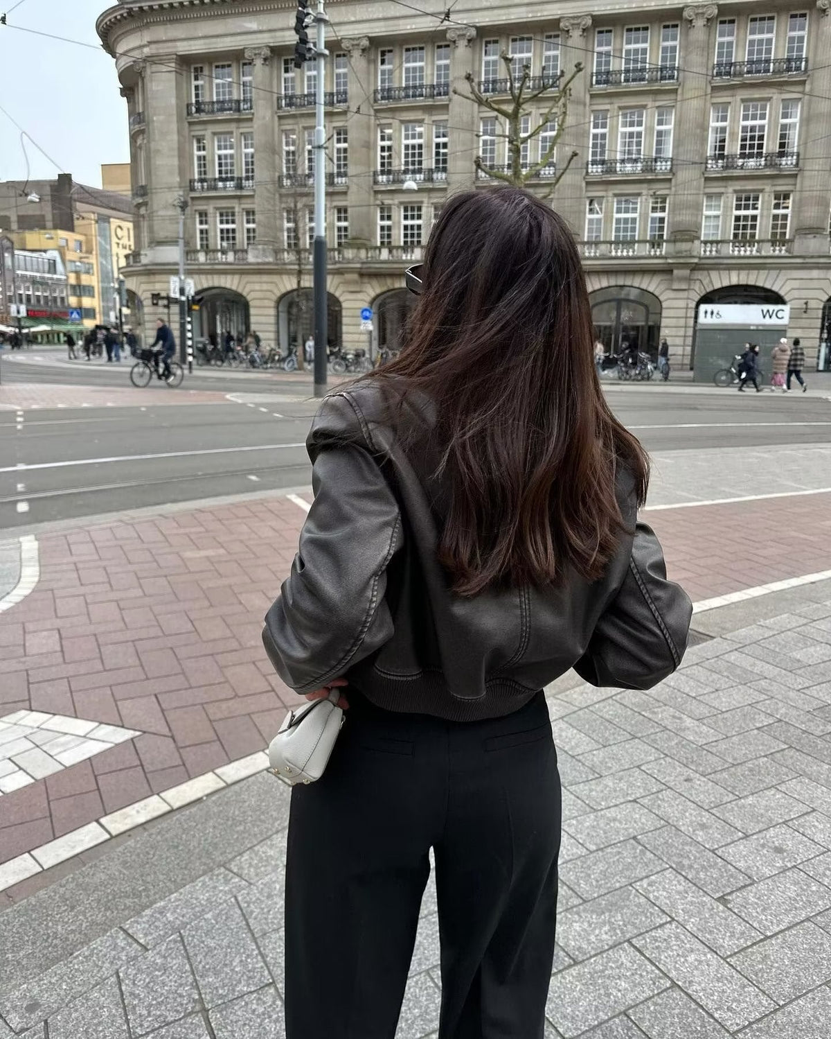 Cropped Suede Bomber Jacket with Elasticated Cuffs – view 8