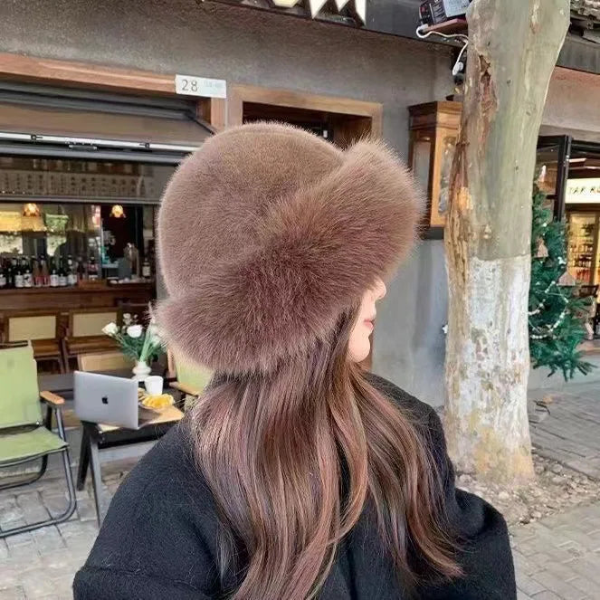 Thick fluffy winter hat