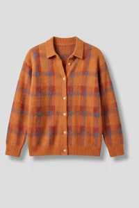 Blair | Women's Collared Plaid Cardigan Sweater with Button Front
