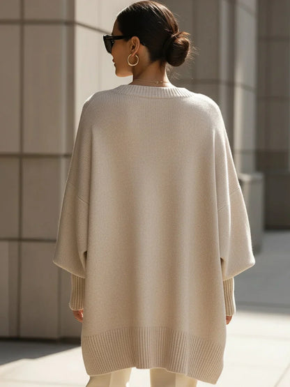 Women's oversized cashmere batwing sweater