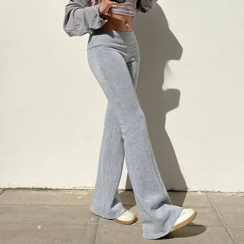 Women's flare sweatpants with elastic waistband