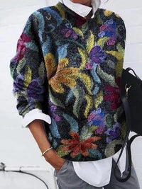 Vivian | Women's Floral Print Pullover Sweater for Fall