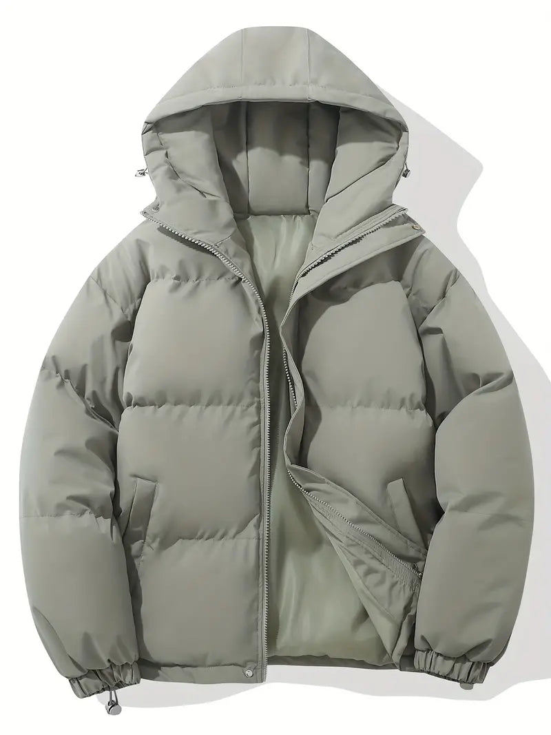Women's hooded quilted puffer jacket in green
